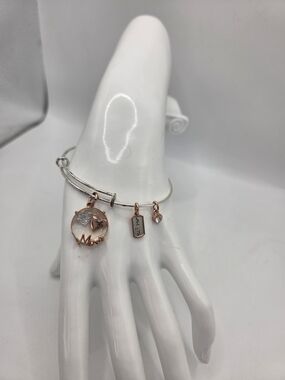 Footnotes Love This Life Mom Charm Bangle Bracelet Rose Gold Accents